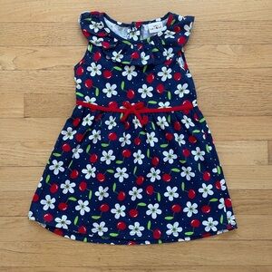 EUC/LN 100% Cotton Cherry Print Ruffle Dress